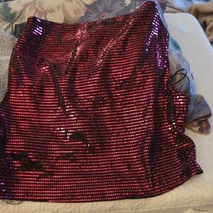 Sequin Red Skirt